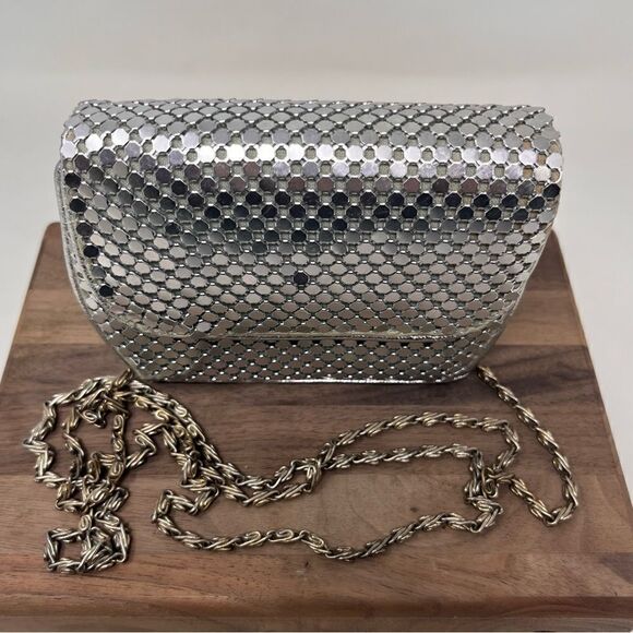 Vintage F.W. Woolworth Silver Metallic Sequins Mini Chain Bag - Picture 1 of 16